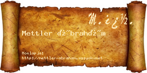 Mettler Ábrahám névjegykártya